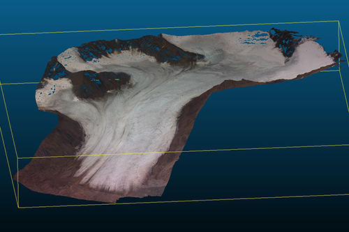 Point Cloud of Midtre Lovénbreen from a GoPro flight, processed with MicMac