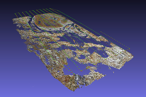 Position of cameras of a drone flight in Finse