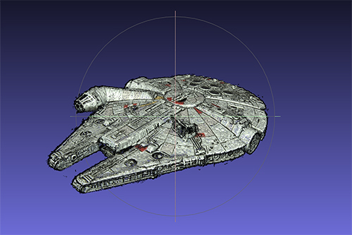 Millenium Falcon from the end scene of Star Wars V, modeled with MicMac
